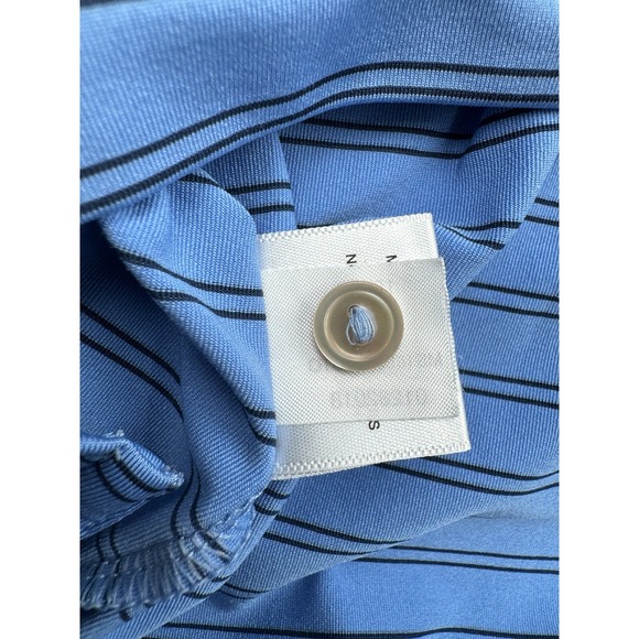 Peter Millar Tour Fit Short Sleeve Blue Black‎ Stripped Polo Men's XL *LOGO* - Picture 15 of 15